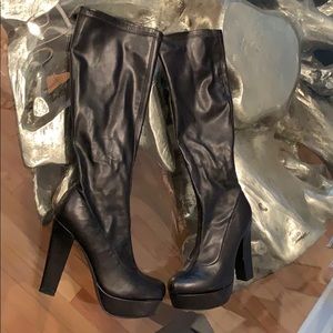 Black knee high boots